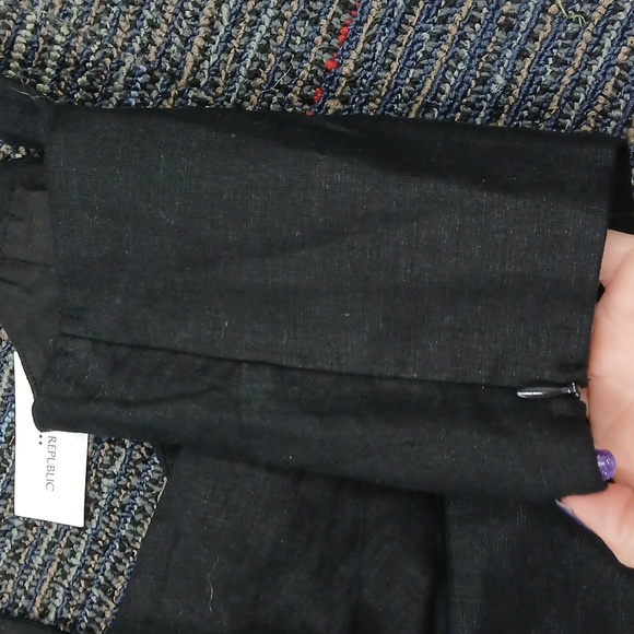 Banana Republic Linen Cropped Tank - Black Size 6 - Picture 3 of 5